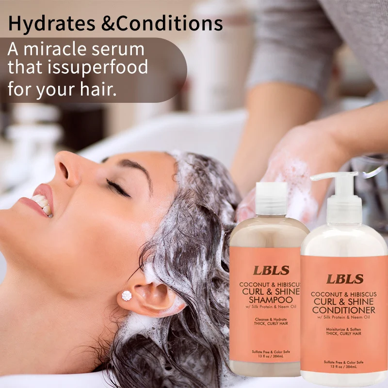 LBLS Coconut & Hibiscus Curly Hair Shampoo and Conditioner Set