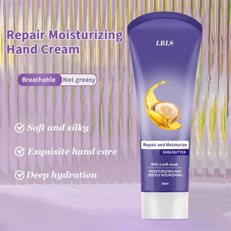 LBLS Shea Butter Hand Cream tube on a wooden table