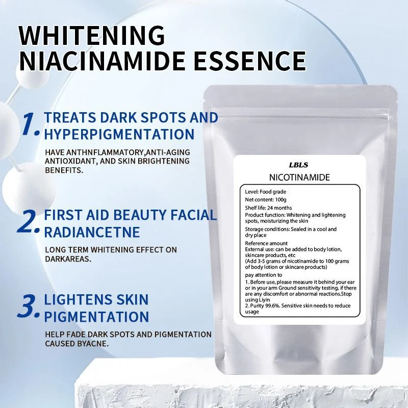 LBLS Niacinamide Powder packaging and texture